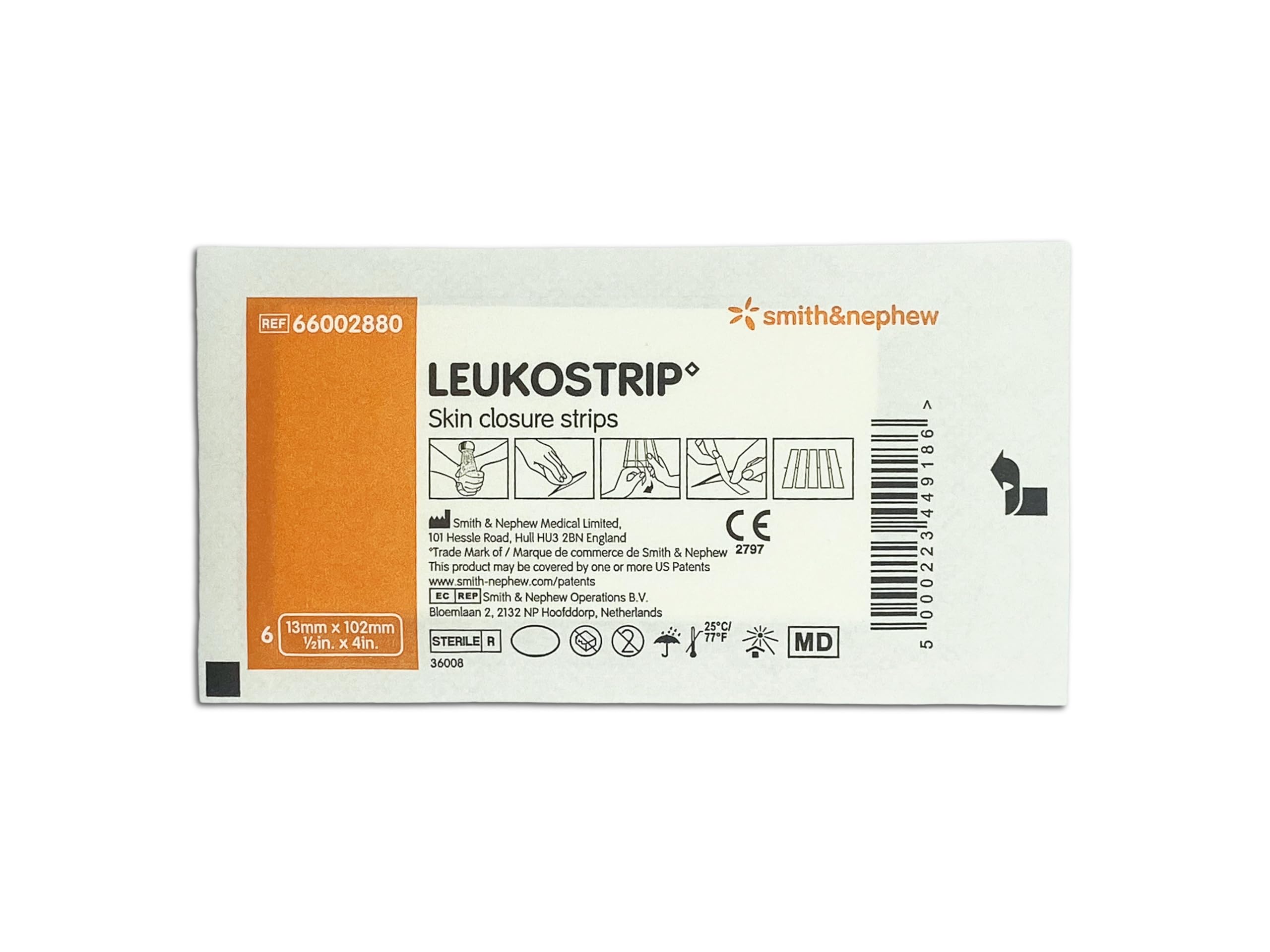 Leukostrip 13 x 102 mm (300 Unidades) – Tiras de Sutura Cutánea Estériles XL – Puntos de Aproximación Profesionales – Ideal para Cirugía y Postoperatorio – Alta Resistencia.