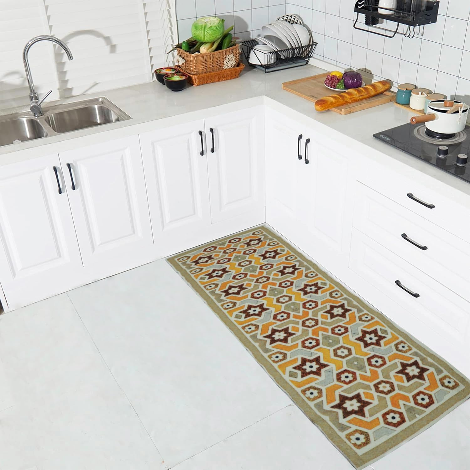 Status 3D Printed Vintage Persian Bedside Runner Carpet Rug Anti Skid Backing for Home/Kitchen/Living Area/Office Entrance (45 x 150 cm) Pack of 1 (Multicolor) (Star) (B0D9GSTCXK) Amazon Price History, Amazon Price Tracker
