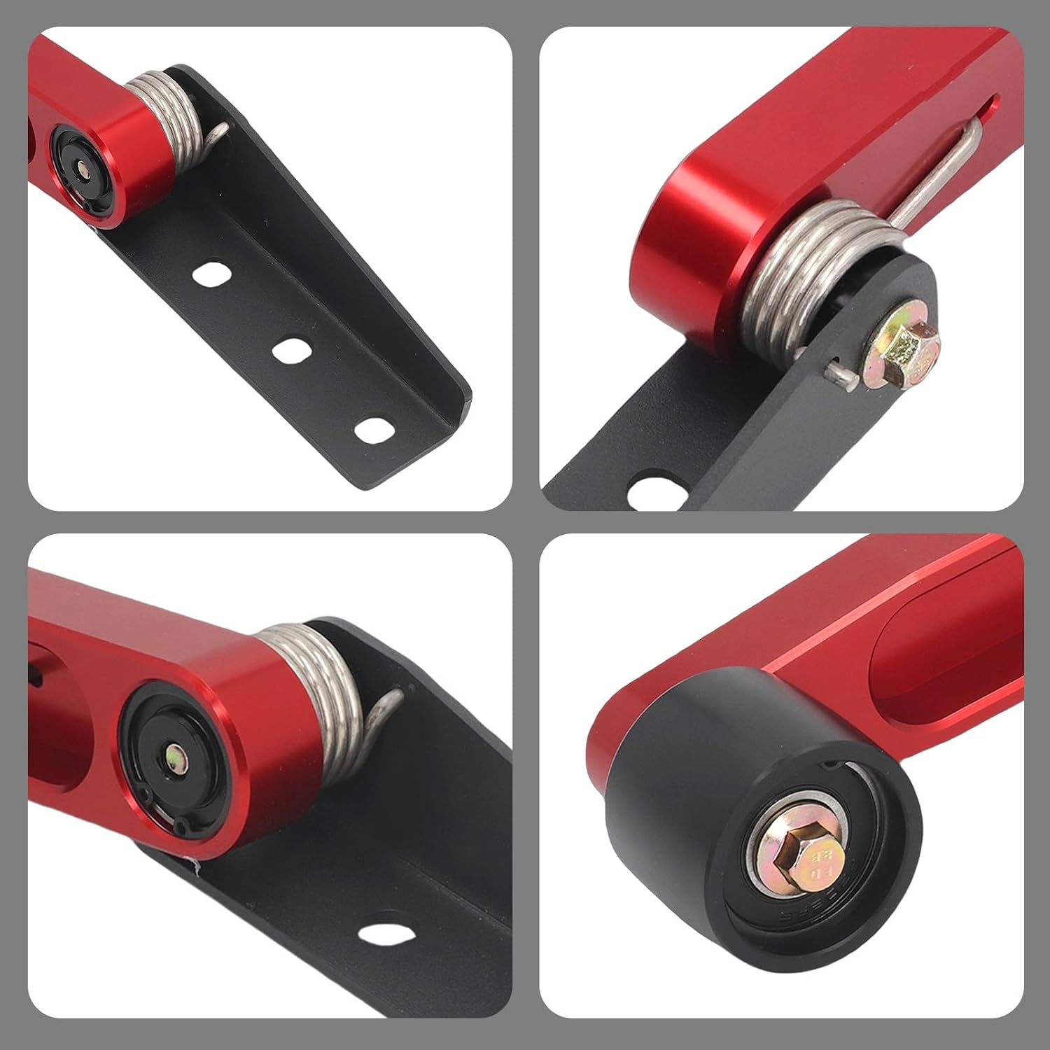 Belt Tensioner Idler Stabilizer Roller Replacement Kit for F3 RT 2014-2024 Aluminum Alloy Dual Bearing, Precise Tension Control, Vibration Elimination (Red)