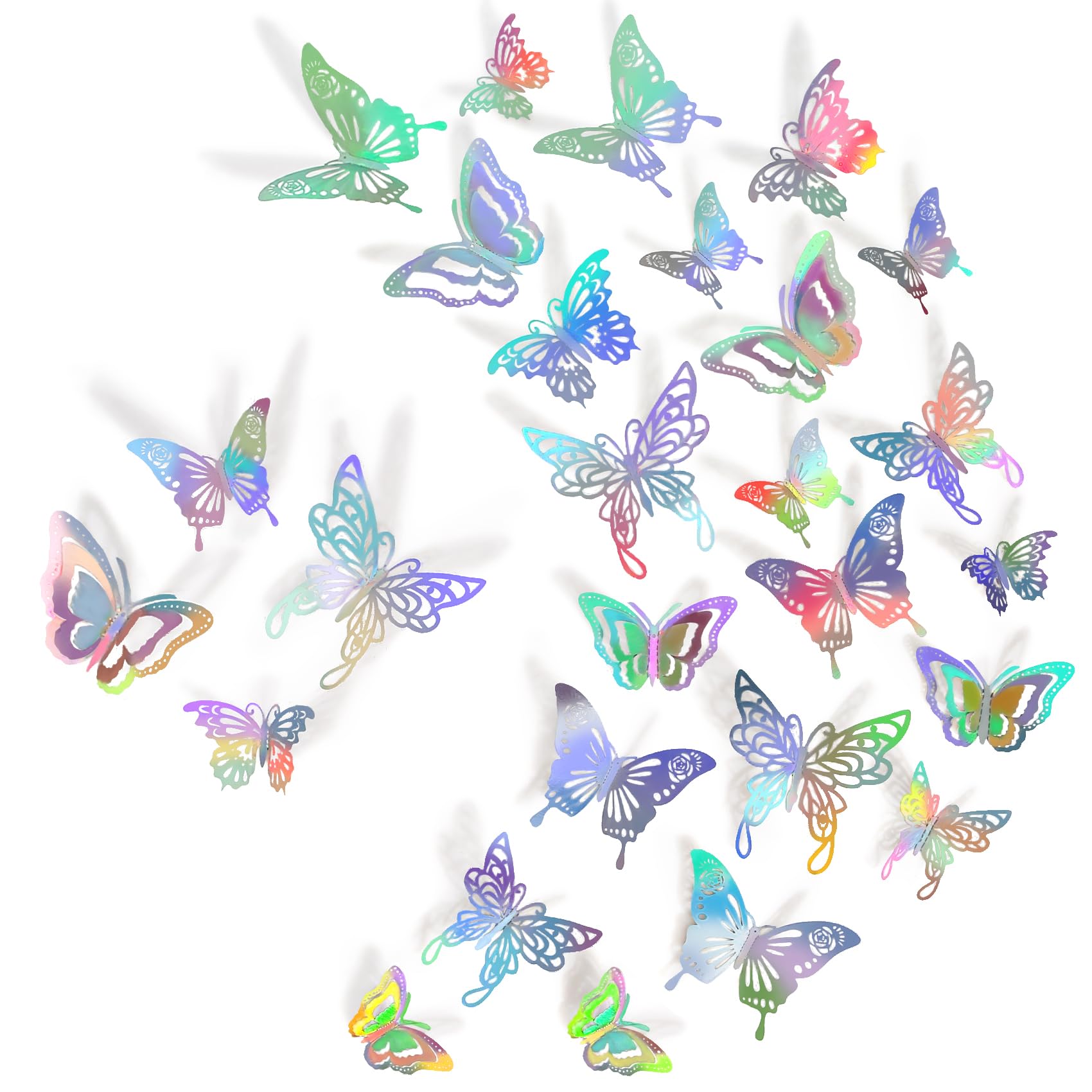 Butterfly Wall Decor 48 Pcs 4 Styles, 3D Butterfly