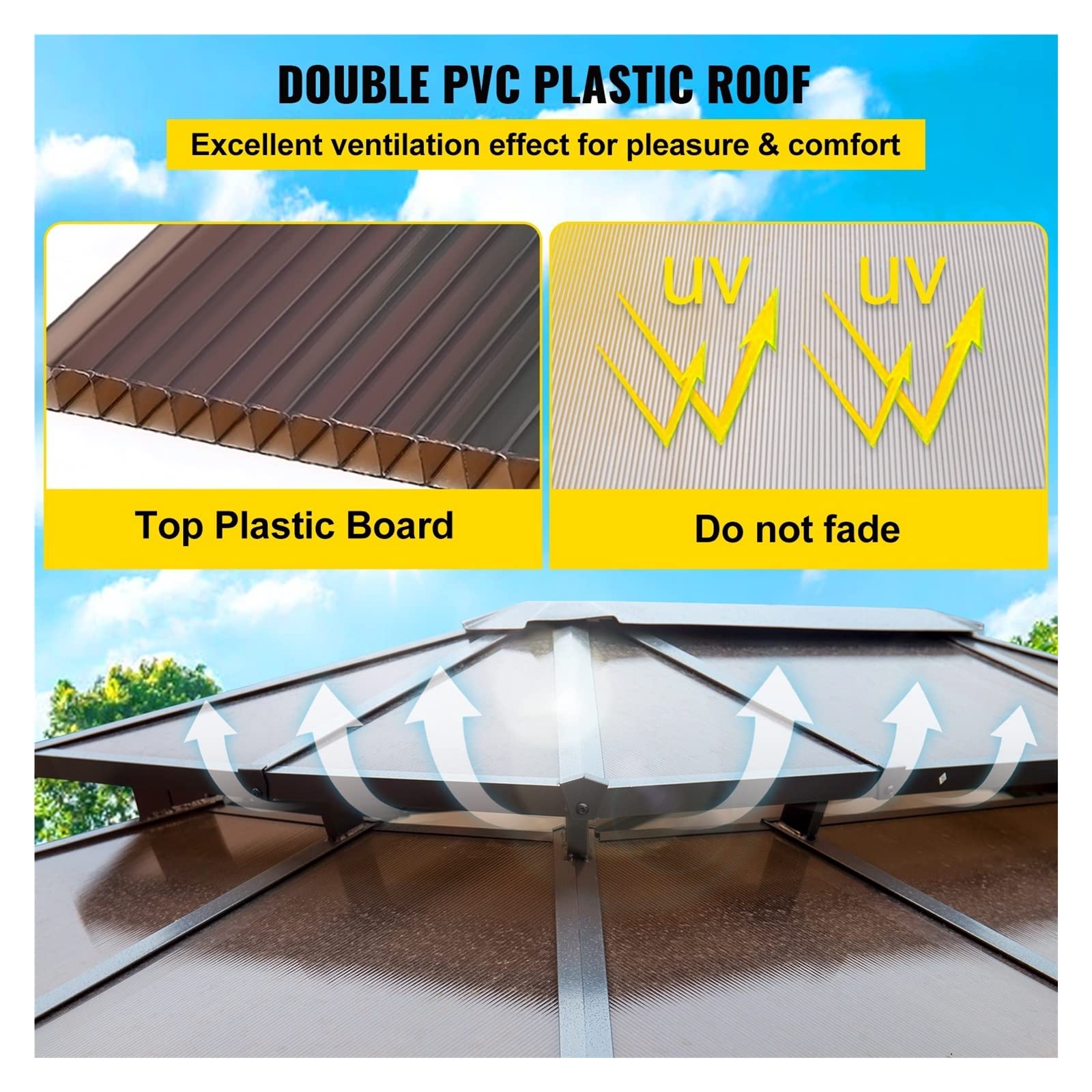 Namiot kempingowy altana z baldachimem 10x10/10x12Ft Hardtop impreza plenerowa netto Patio markiza cieniująca schronienie piknik podwórko trawnik ślub(10 x 12 feet)