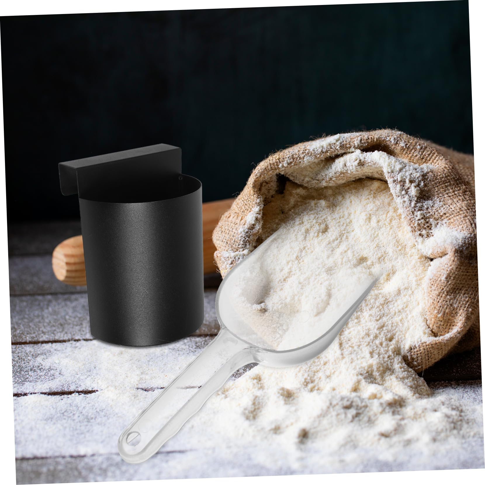 Küchenschaufel und Eisschaufel Praktischer Griff aus ABS und Eisen für Mehlschaufel und Eiswürfelschaufel mit Organizer für Heimküche und Professionelle Köche