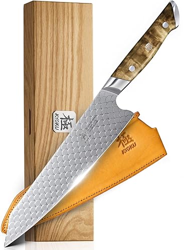 Miniatura 7 de KYOKU Shogun Koi Series Cuchillo de deshuesar de 6 pulgadas, cuchillo de filete con patrón de escala Koi, cuchillo de cocina japonés VG10 de acero
