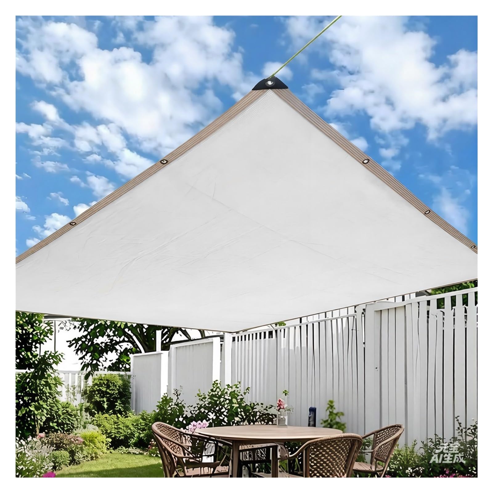 White Garden Shade Cloth, Garden Shade Cloth 50% Mesh Tarp White Grommets Greenhouse Multiple Sizes(1x2.0 m/3.3x6.6ft)