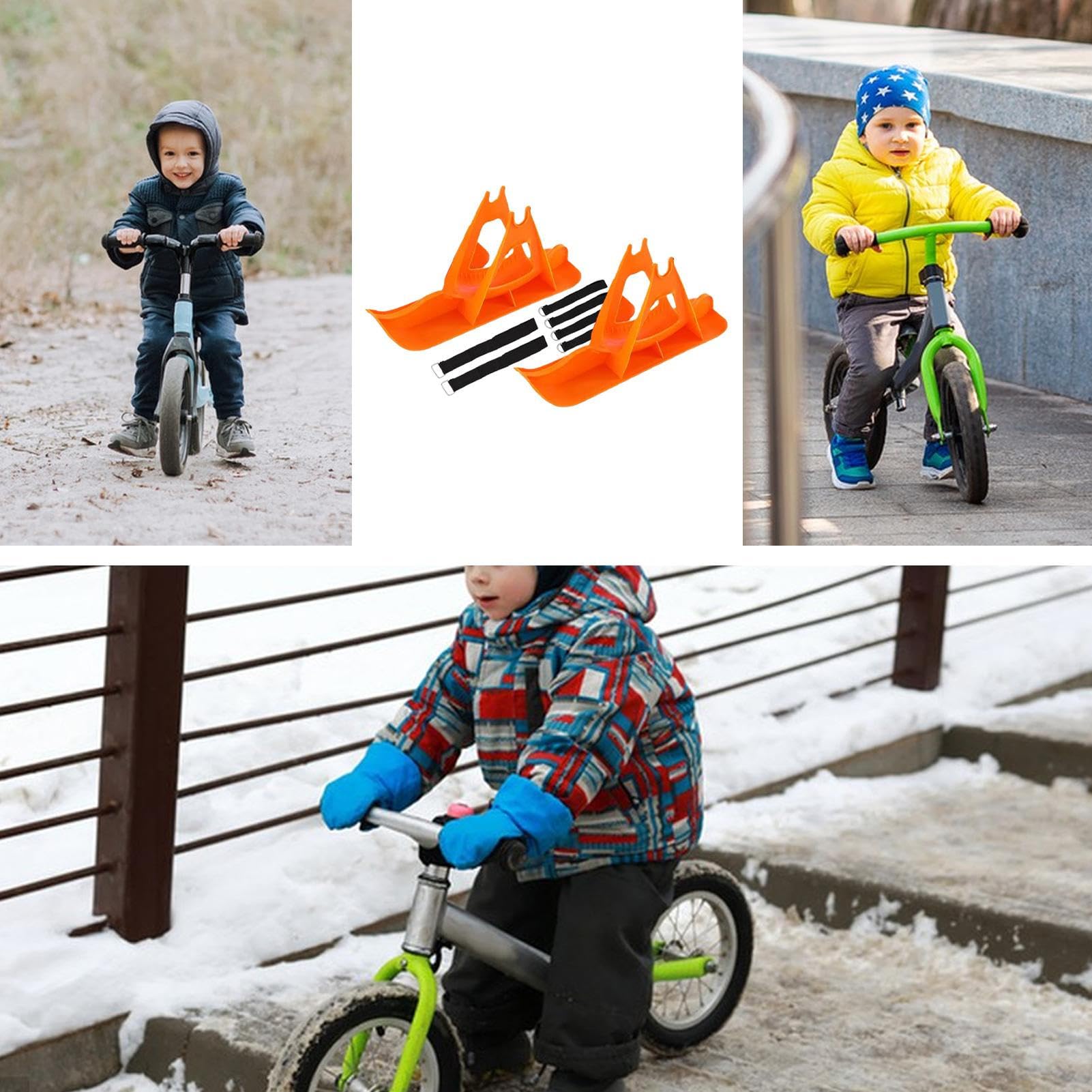 Trineo para bicicleta de nieve robusto portátil divertido