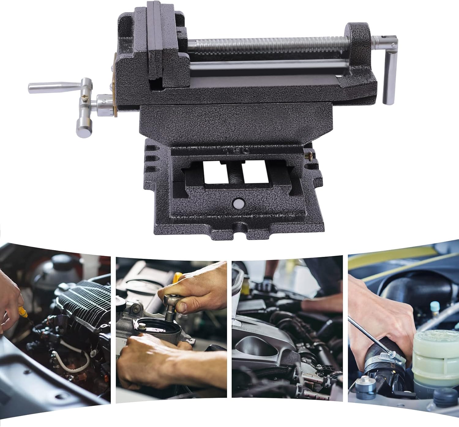 6" Cross Slide Vise Drill Press, Removable Vise Metal Milling with 3 Loose-Tightening Screws 2 Way X-Y Heavy Duty Clamp Machine for Most Milling and Drilling Machines