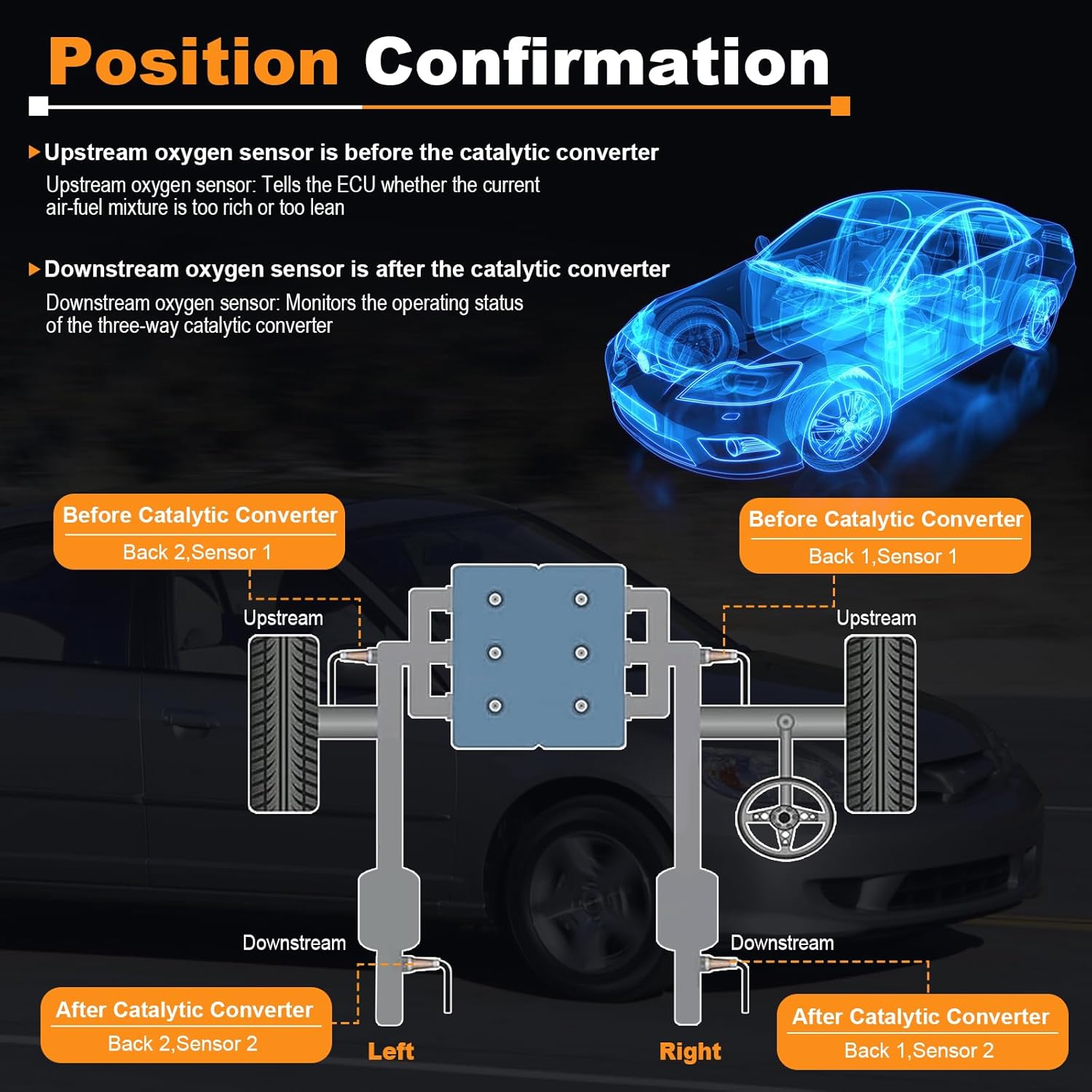 Nifeida 2PCS 234-9124 234-4350 Oxygen Sensor Upstream Downstream O2 Sensor Compatiable with 2007 2008 2009 2010 2011 Honda Civic 1.8L