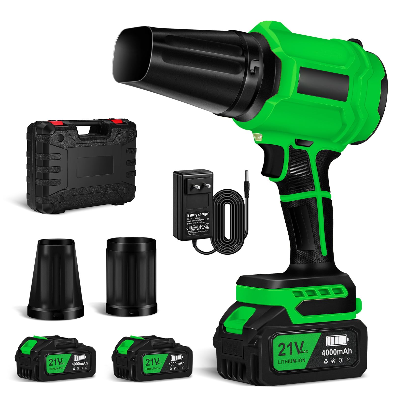 Soffiatore a Batteria con Batteria da 2 X 4,0Ah, 800.000 RPM