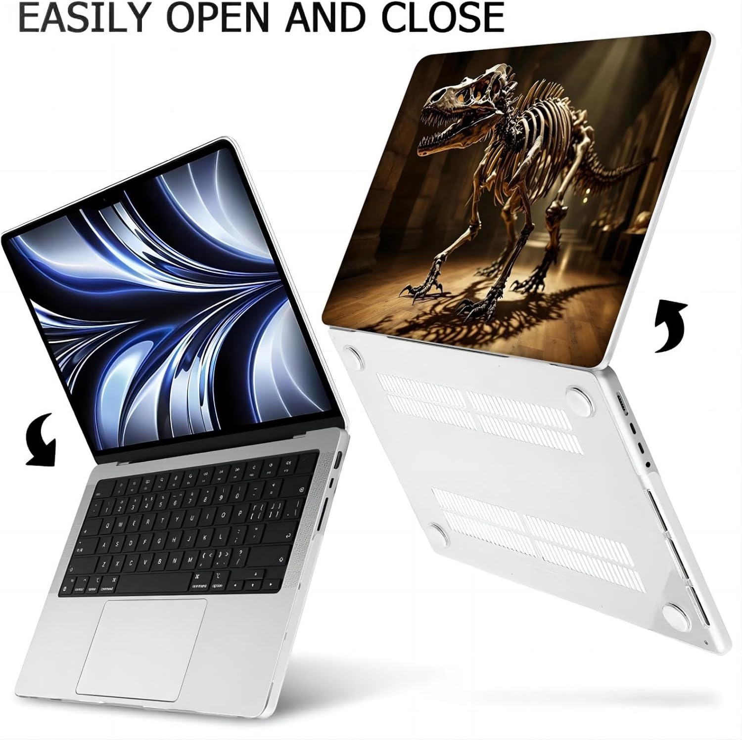 Compatible with MacBook Neo 13-inch, Hard Shell Case with Keyboard Cover and Screen Protector (A3404 A18 Pro chip, 2026 Release) - Dinosaurs Skeleton MC21655