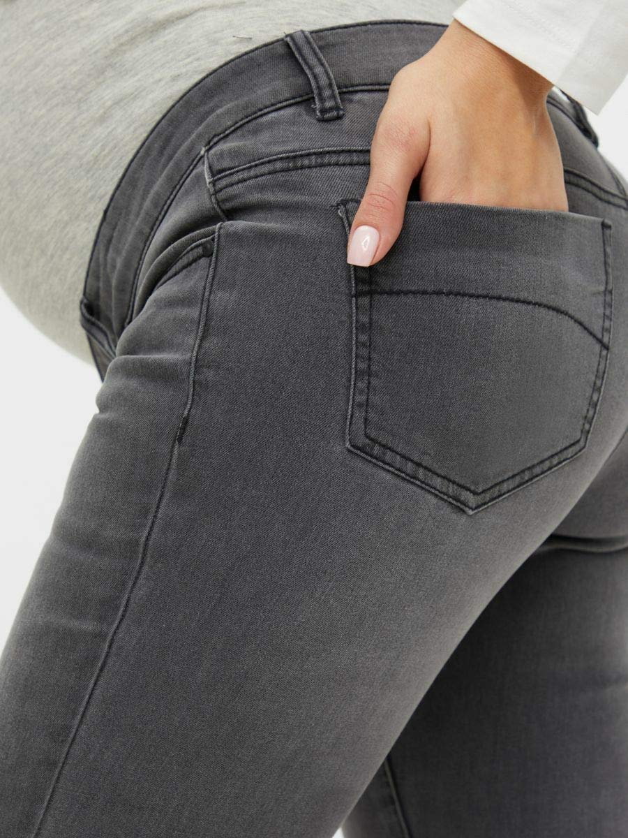 MAMALICIOUS Women's Mllola Slim Grey Jeans A. Noos Maternity Trousers