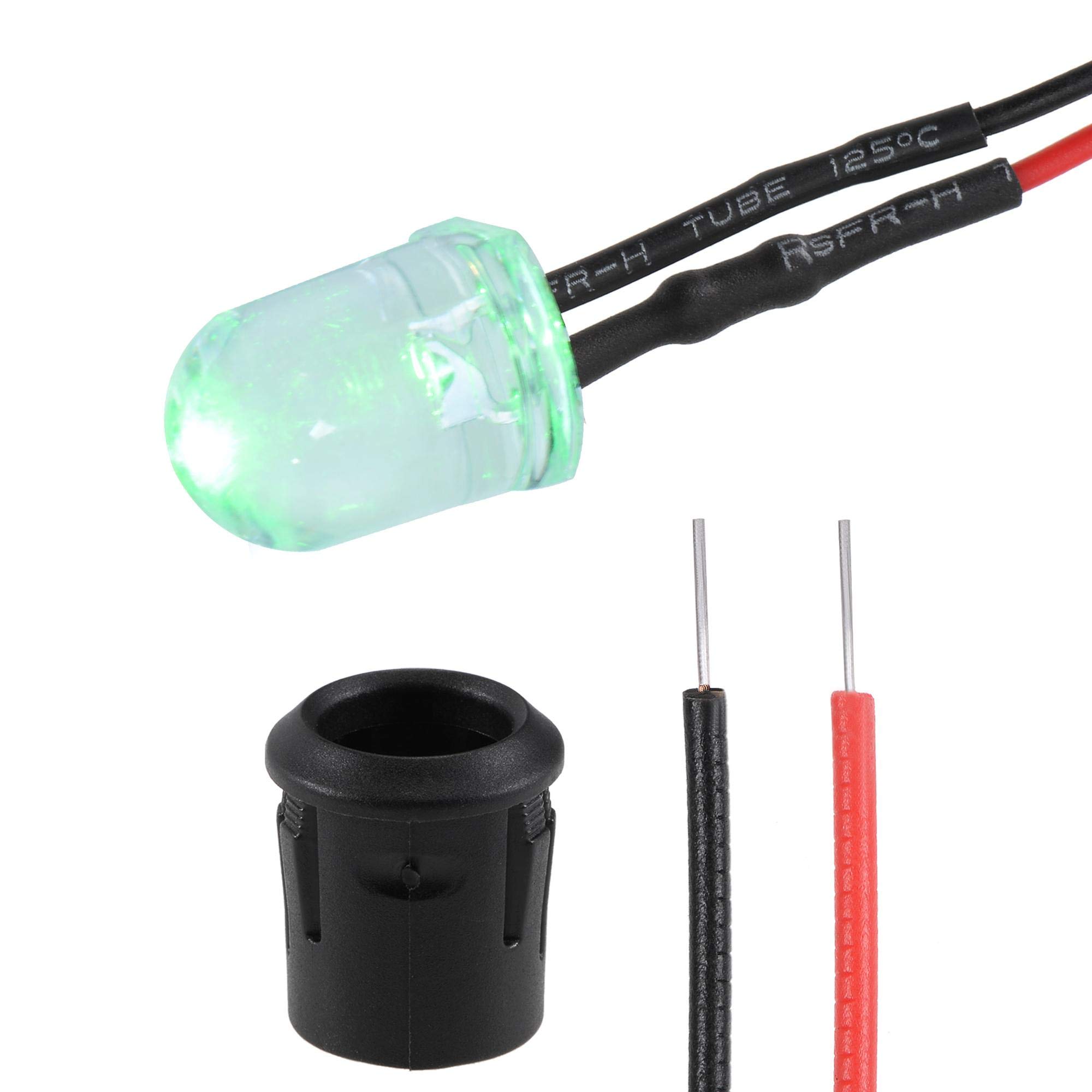 Sourcingmap 10 LED Pre-cablati 1,8mm Luce Bianca DC6-12V: Diodi Con Fili Da 20cm, Per Modellismo, Fai Da Te, Decorazioni.