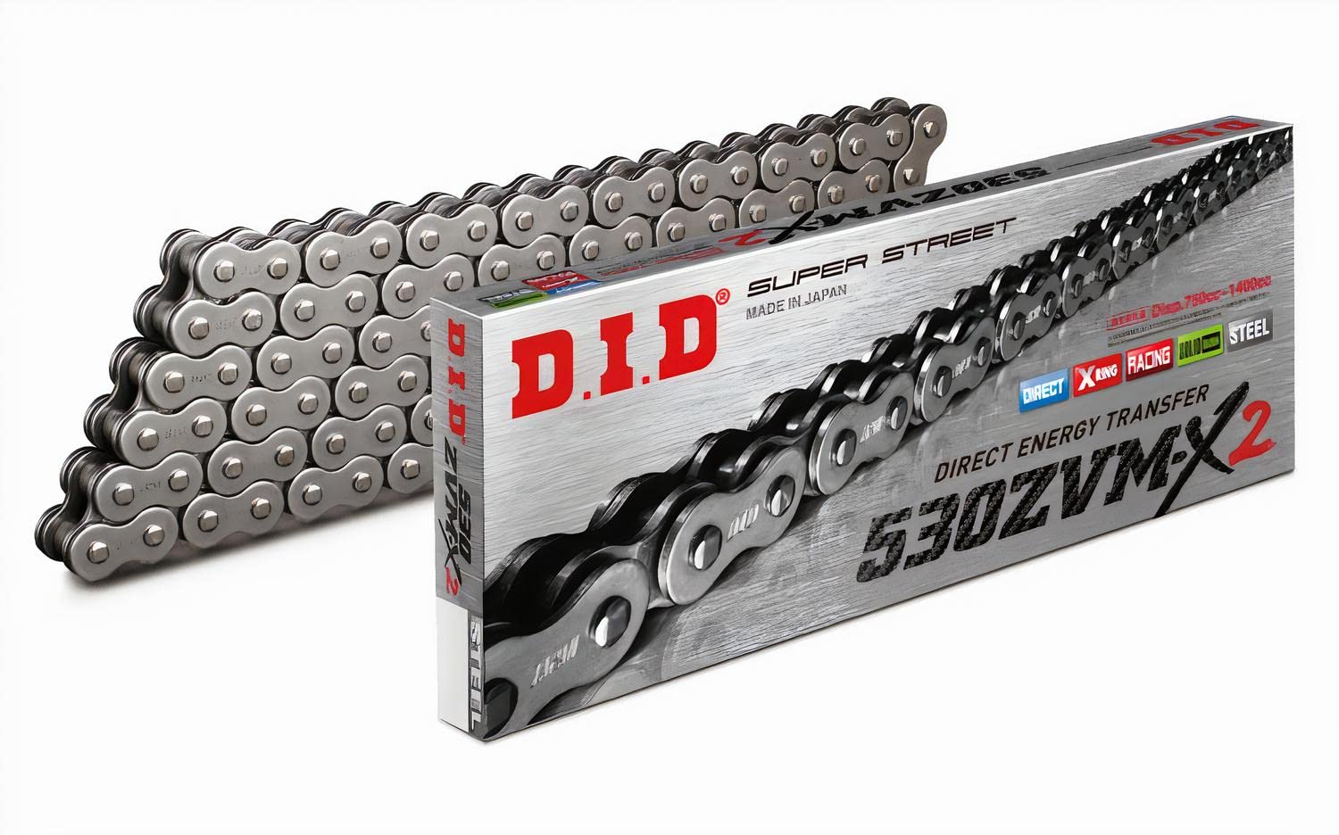 Łańcuch DID X-Ring 530ZVM-X2 / 114 stal niekończąca się (5/8 x 3/8 x 10,16)