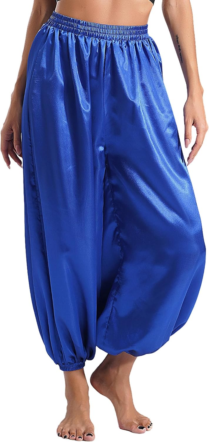Women Belly Dance Harem Pants Satin Pants Praise Dance Pants Bollywood Belly Dance Costume