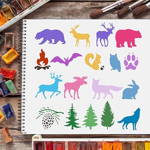 Miniatura 10 de FINGERINSPIRE Plantilla de dragones de 11.8 x 11.8 pulgadas, plantillas de pintura de plástico de pterosaurios reutilizables, plantillas de dragones