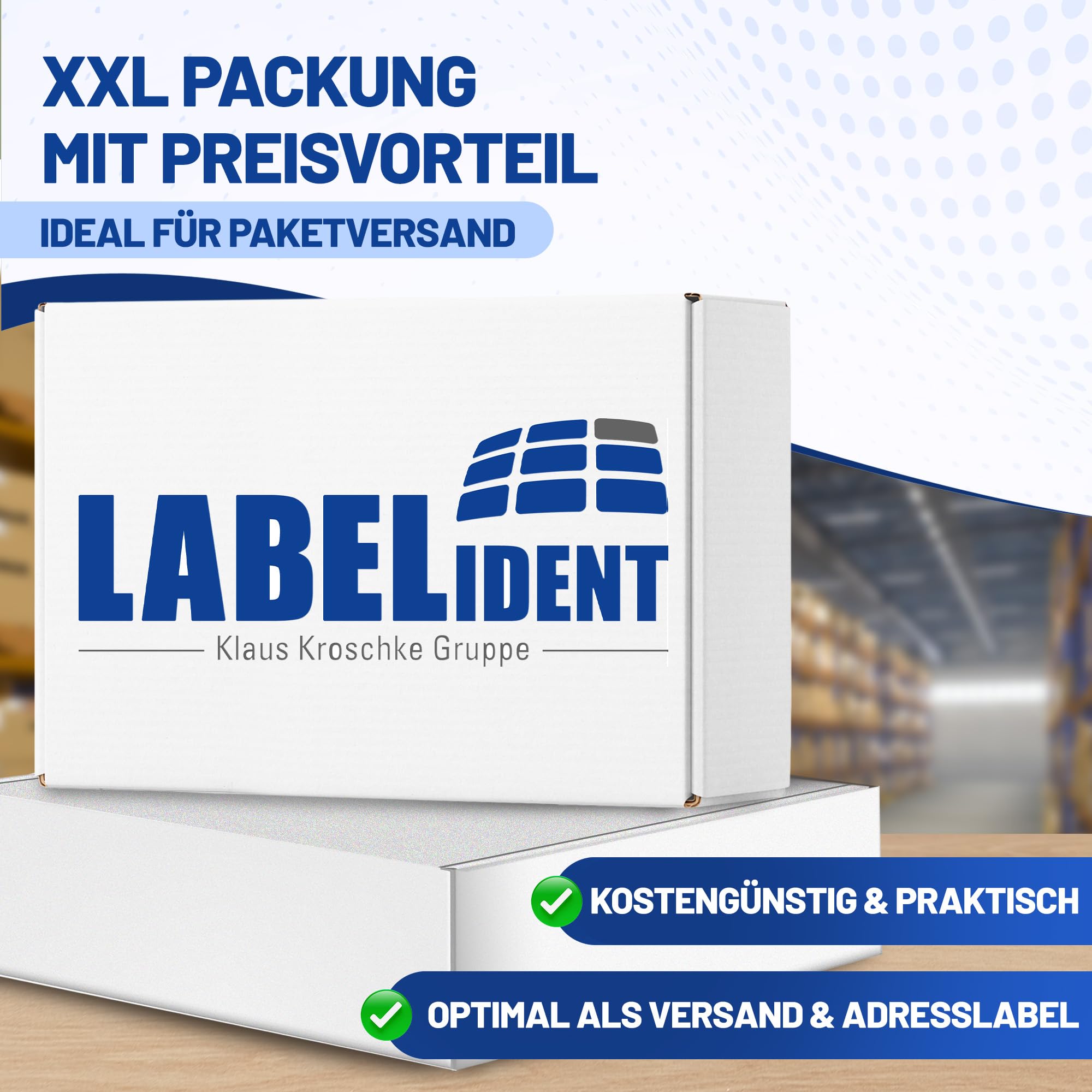 Labelident Étiquettes d'expédition A5 autocollantes 210 x 148 mm blanches 1 000 pièces papier pour DHL DPD Fedex GLS Hermes