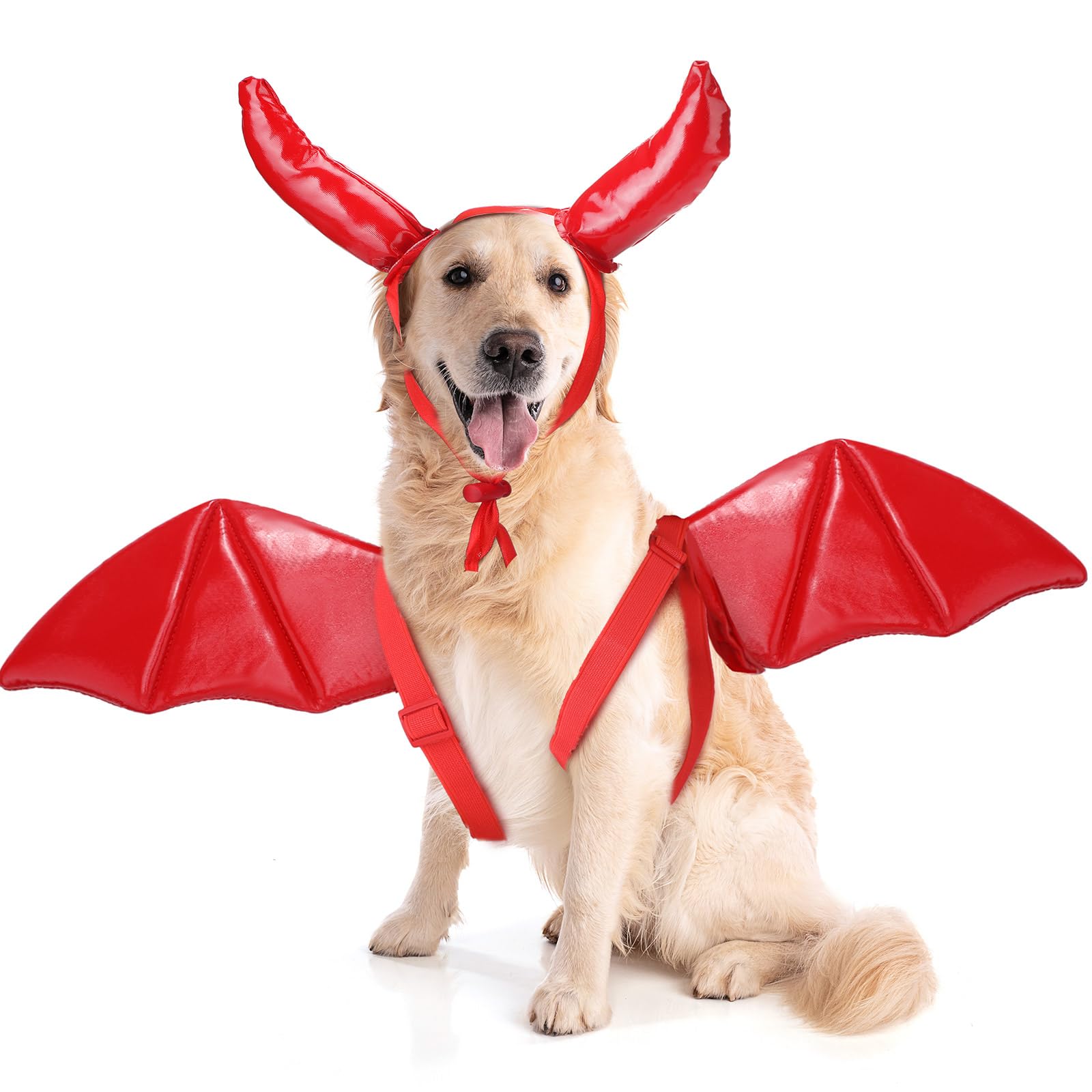 Costume di Halloween per animali domestici, con ali e diavolo per cani e gatti, taglia unica, adatto a molti animali domestici, per vacanze di Natale, feste di Halloween, regali per gli amanti