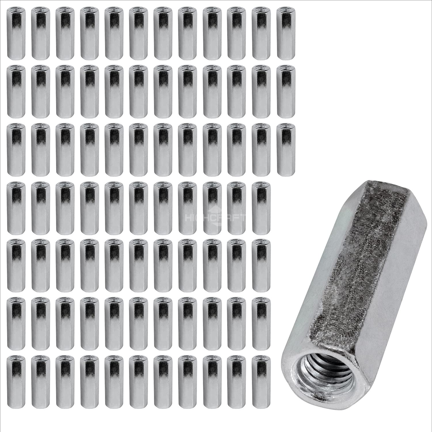 Highcraft Snapklik.com : Highcraft DSP-A50 Rod Coupling Nuts 3/8-Inch Diameter By ...