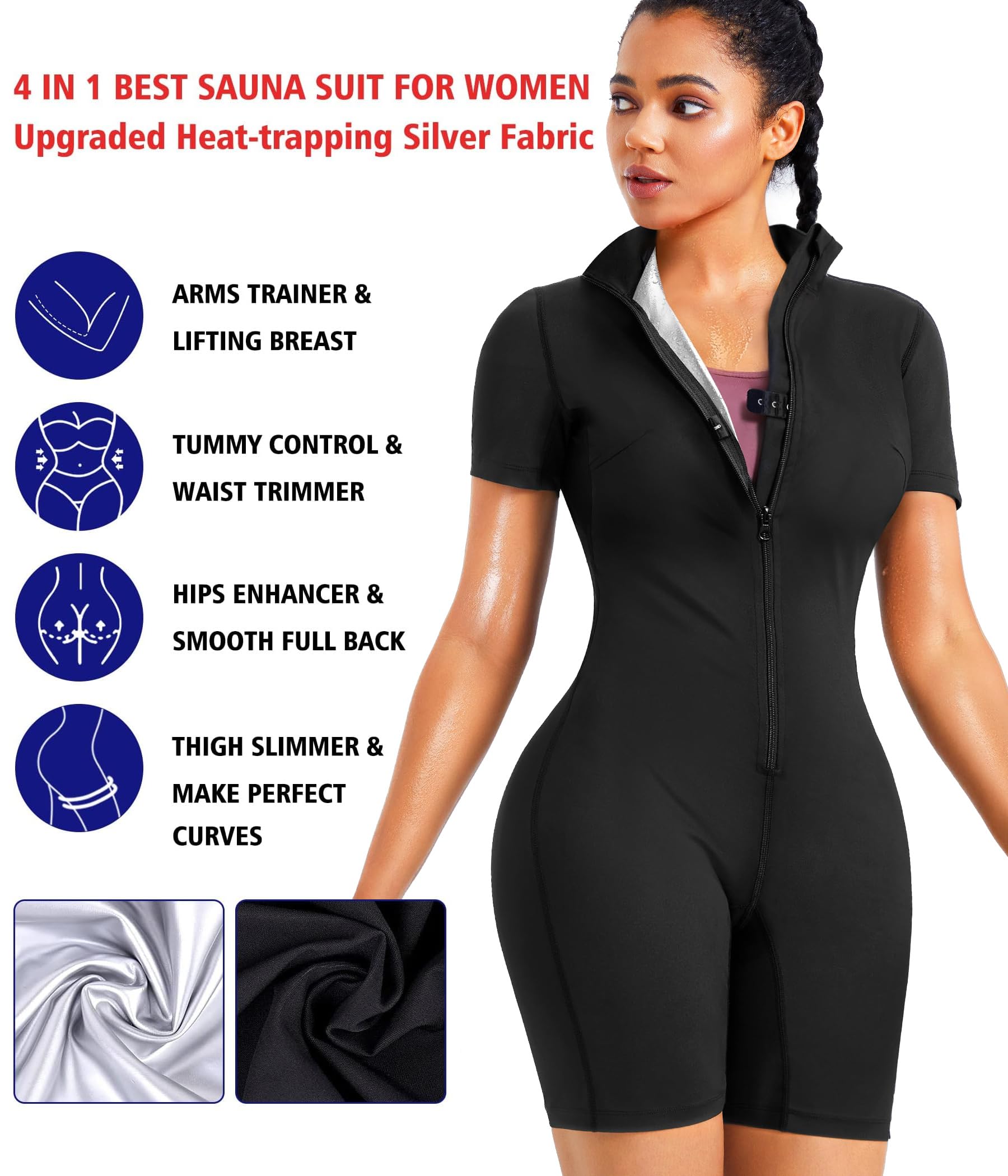 KUMAYES Tuta Completa Sauna Dimagrante Donna Snellente Sudorazione Anticellulite Sportivi Fitness Suit