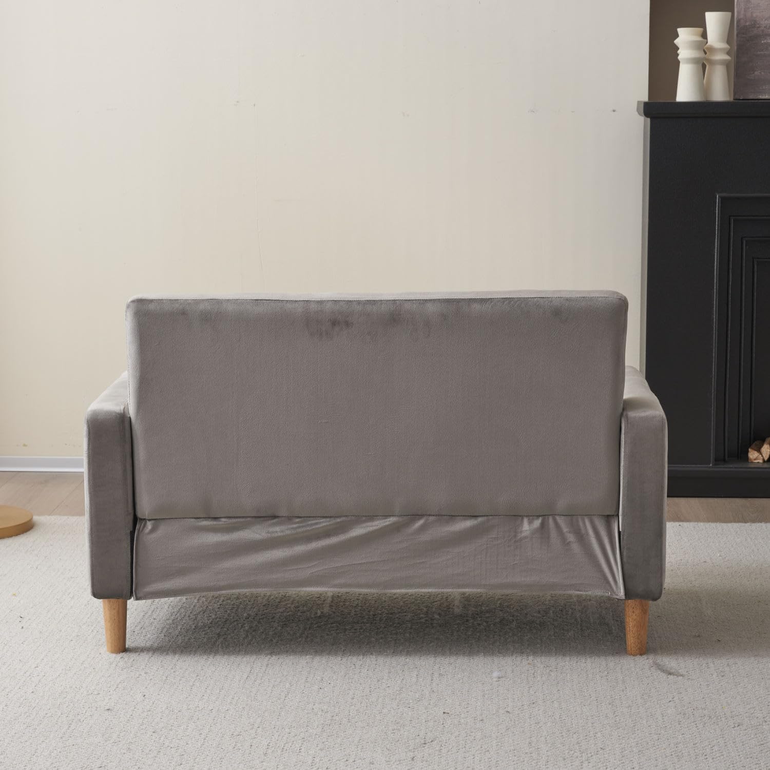 2人掛け 幅105cm高さ12cmリビングソファ 肘付き ベルベット調 おしゃれ Amazon｜ソファー 二人がけソファー 2人掛け 幅105cm高さ12cm