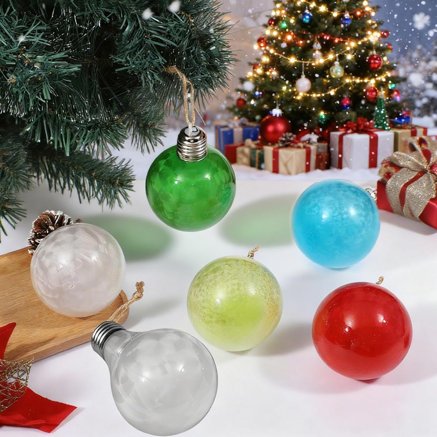 6-Pack Colorful LED Ball Lights, 3.2-Inch Shatterproof Hanging Orbs with Changeable Colors, Battery-Powered Christmas Decor for Indoor, Christmas Tree, Party, Garden, RV & Camping