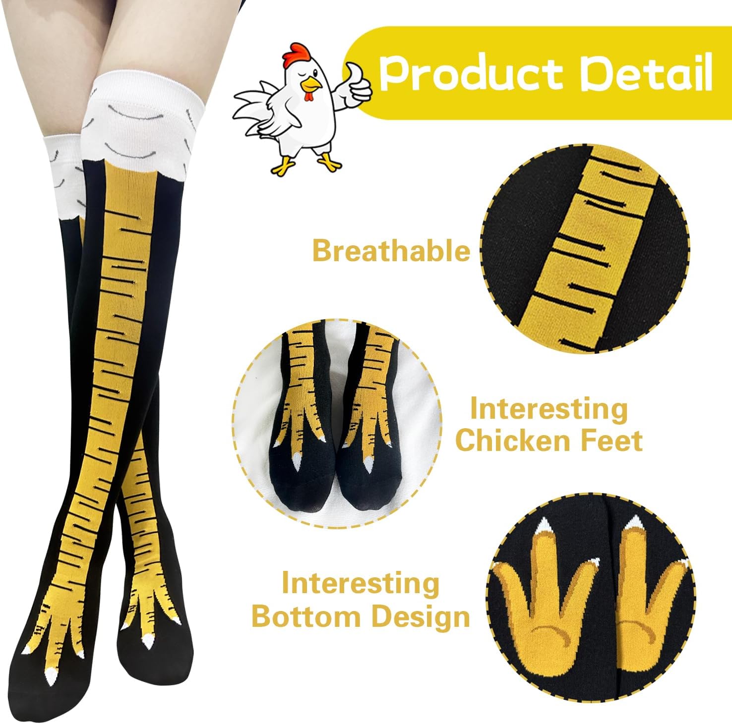 Fun Slippers Women Chicken Leg Socks Thanksgiving Halloween Costumes Funny Gifts for Adult Turkey Novelty Apparel - Image 4