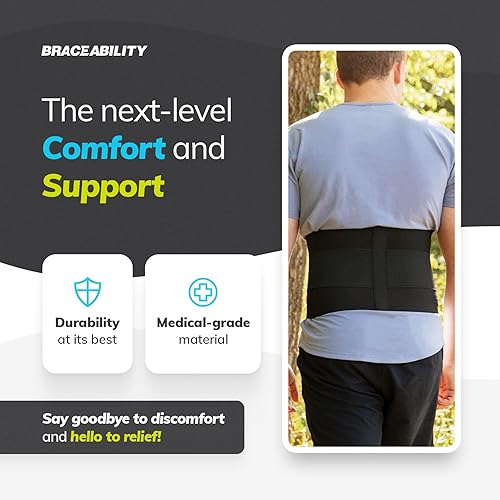 Miniatura 4 de BraceAbility - Faja lumbar elástica y de compresión de neopreno Sirve como cinturón de apoyo lumbar cintura y cadera para el dolor del nervio