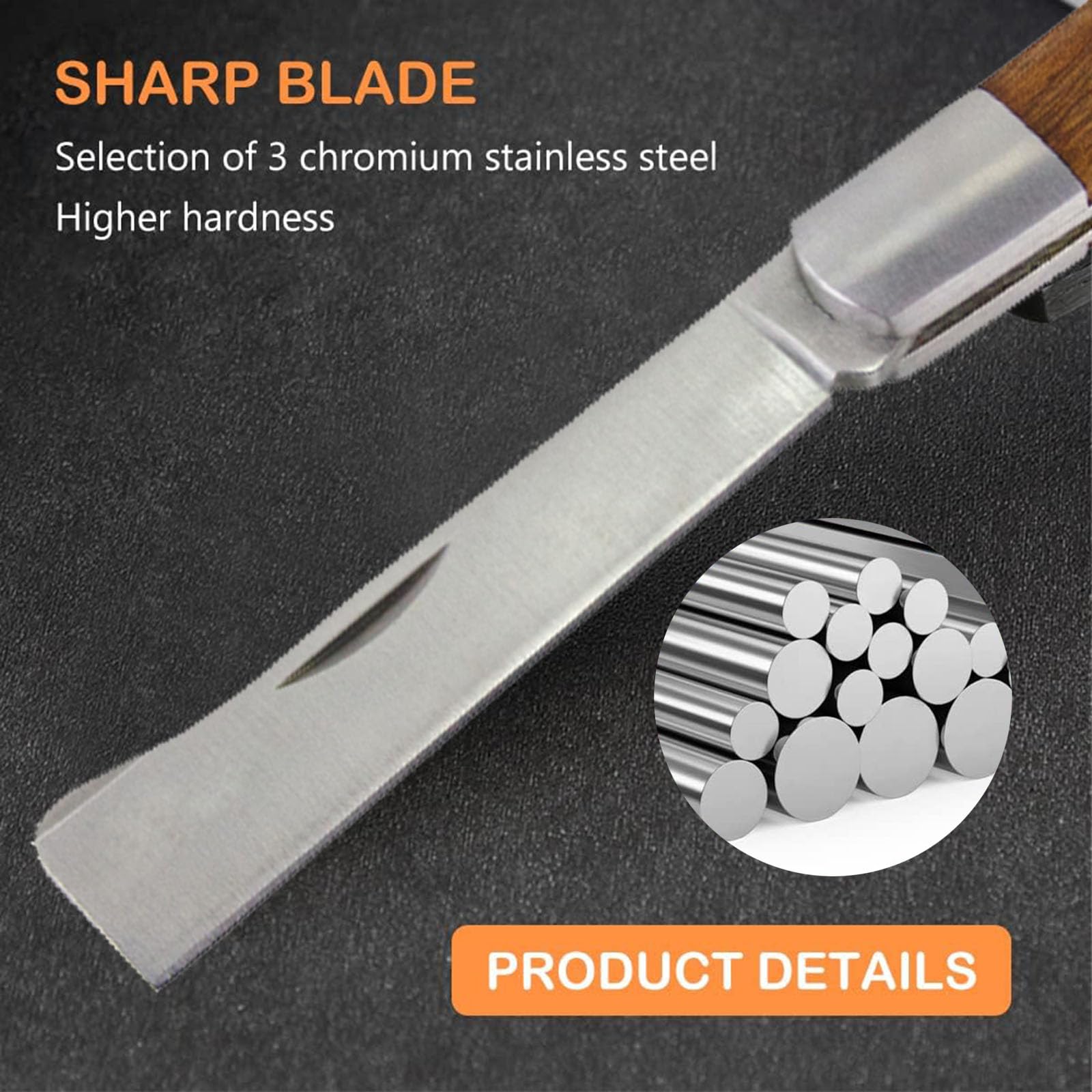 Coltello da Potatura,Coltello per Il Raccolto,Coltello Pieghevole Tascabile,Coltello da Innesto,Coltello Pieghevole,Coltello Tascabile in Acciaio Inossidabile,Coltello da Innesto Professionale