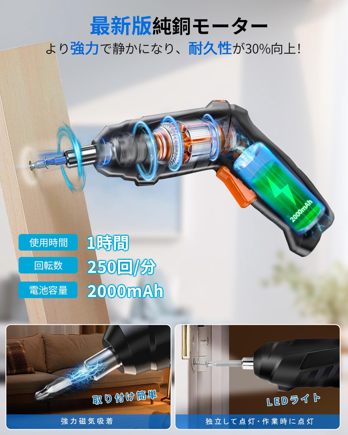 Amazon | 電動ドライバー 小型【2024新登場ピストル型＆ペン型・4N.m 