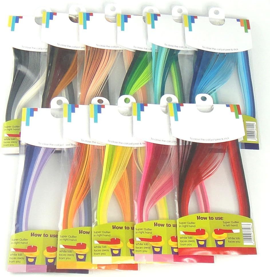 Colour Spledor- Sticky Back 3 mm Quilling Strips - 1100 Strips in 44 Shades: Toys & Games