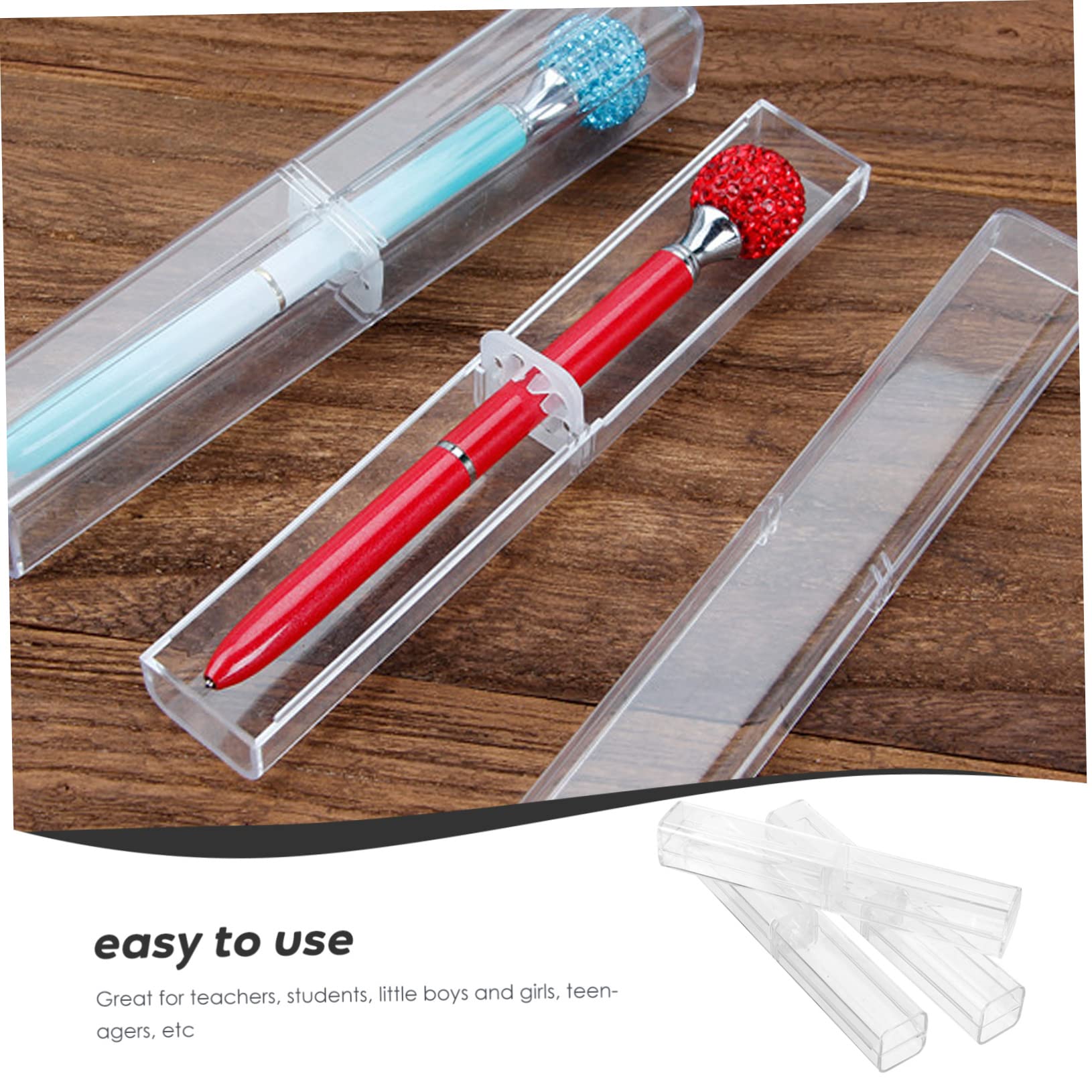 SEWACC 40 STK Federmäppchen aus Acryl Leere einzelne Federtasche durchsichtiges Kugelschreiber-Etui klares Federmäppchen Stifteboxen für Kinder Bleistiftboxen Stiftetuihalter Transparent