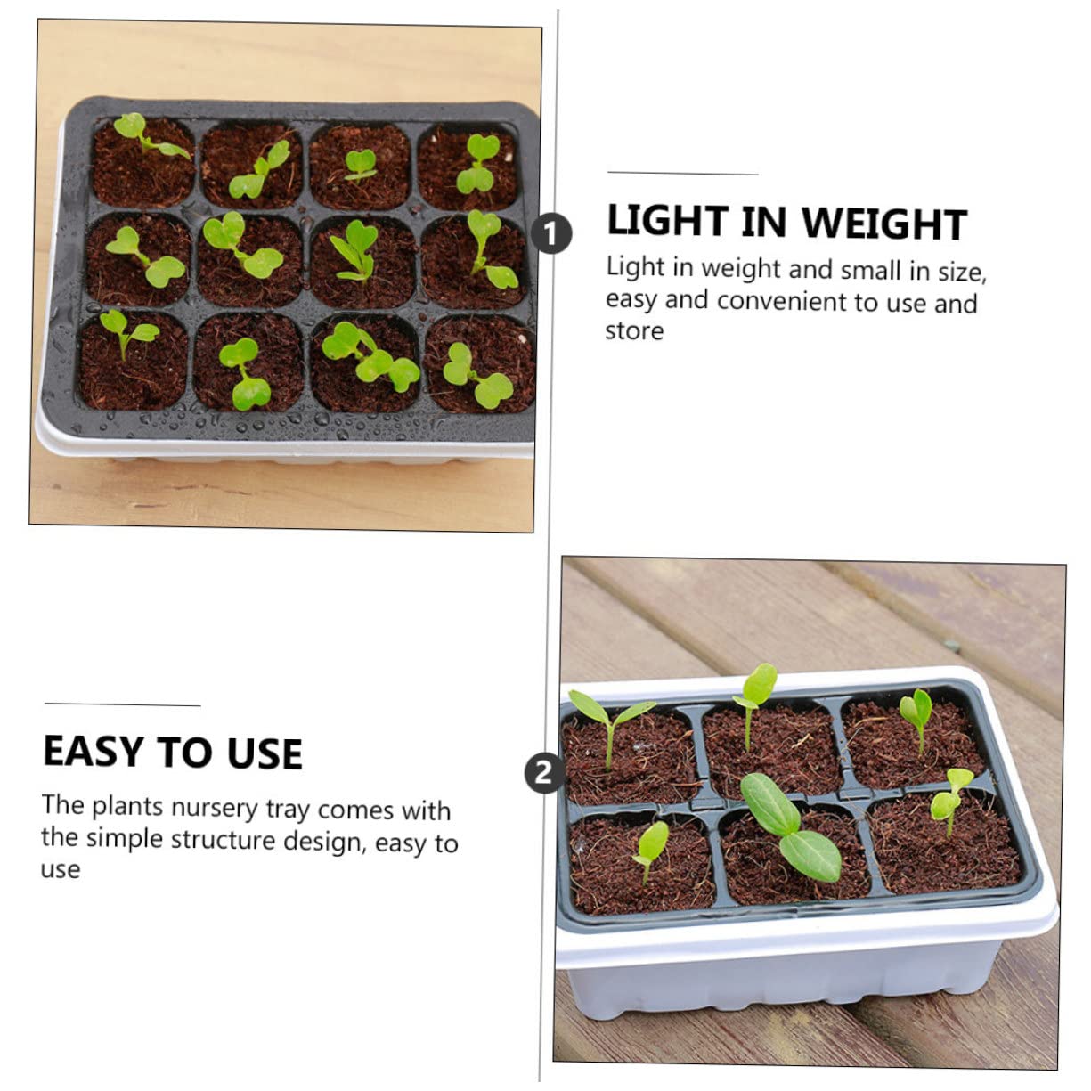 Hemobllo 12pezzi Vassoi per Germinazione Piante per Avviamento Piante e Coltivazione Serra Leggeri e Facili da Usare Perfetti per Verdure e Succulente