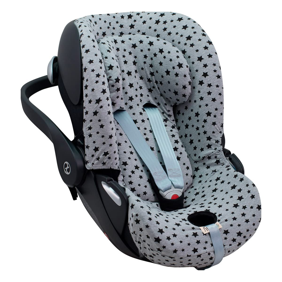 JYOKO KIDS Fodera per seggiolino auto in cotone compatibile con Cybex Aton Cloud-Q-M-2-4-5 (CLOUD Q-M, Black Star)