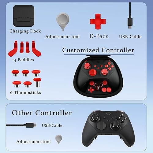 Miniatura 3 de Customized Elite Series 2 Controller(Magic Sound Red),Compatible with Xbox Elite Series 2 Controller,Gaming Controller Compatible for Xbox One, Xbox