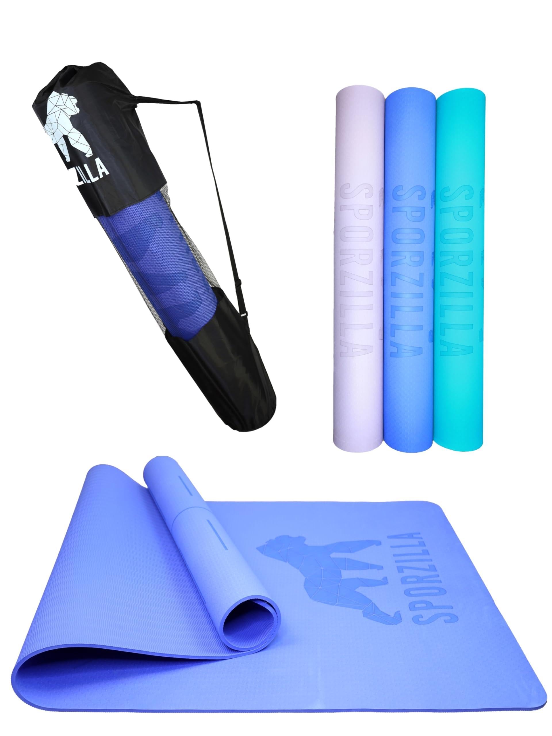 Esterilla de yoga XXL antideslizante, 200 x 100 cm de ancho y extralarga, grosor de 8 mm, sin sustancias nocivas, esterilla de entrenamiento con líneas auxiliares
