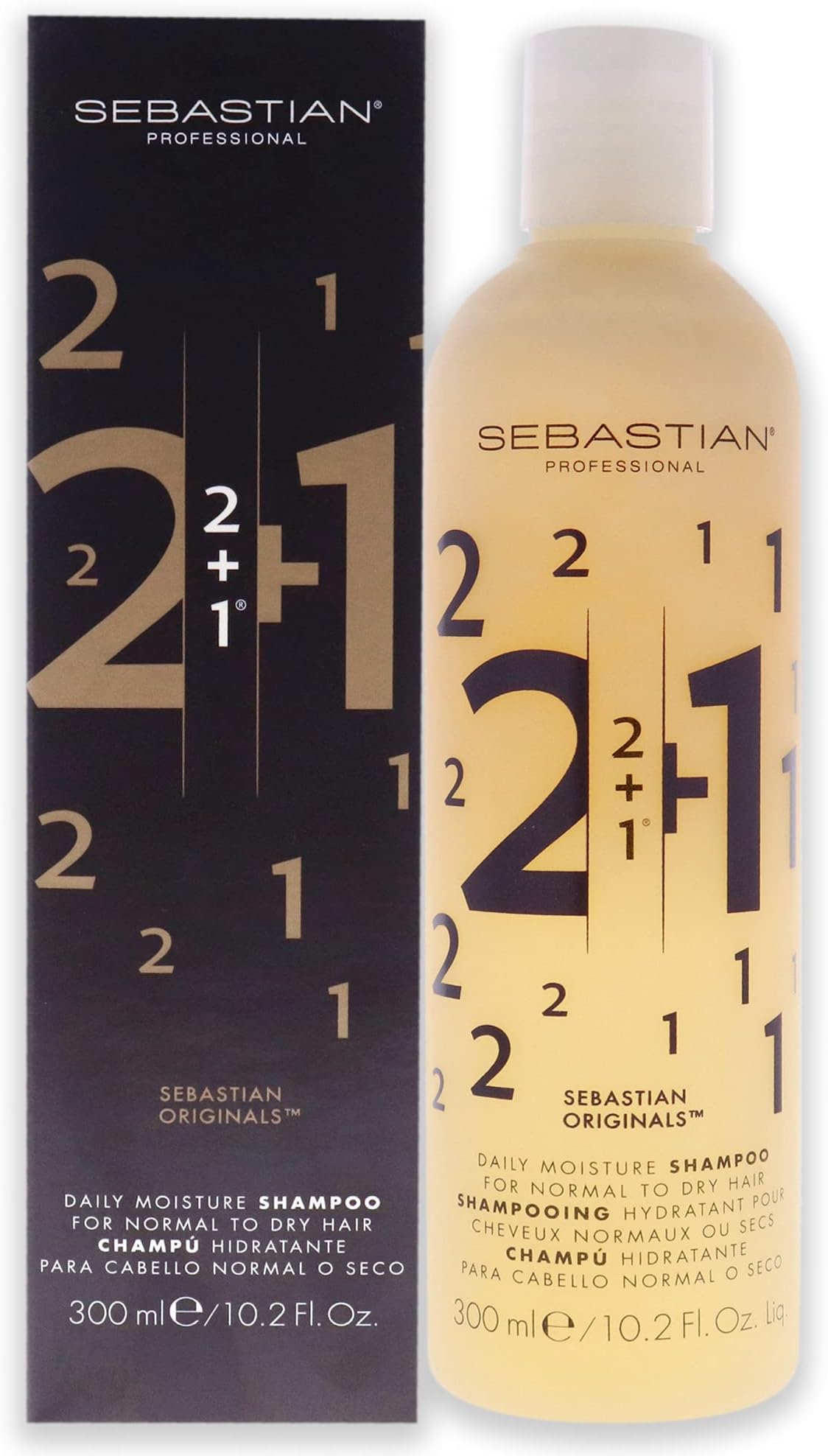 Sebastian 2 + 1 Daily Moisture Shampoo For Unisex 10.2 oz Shampoo