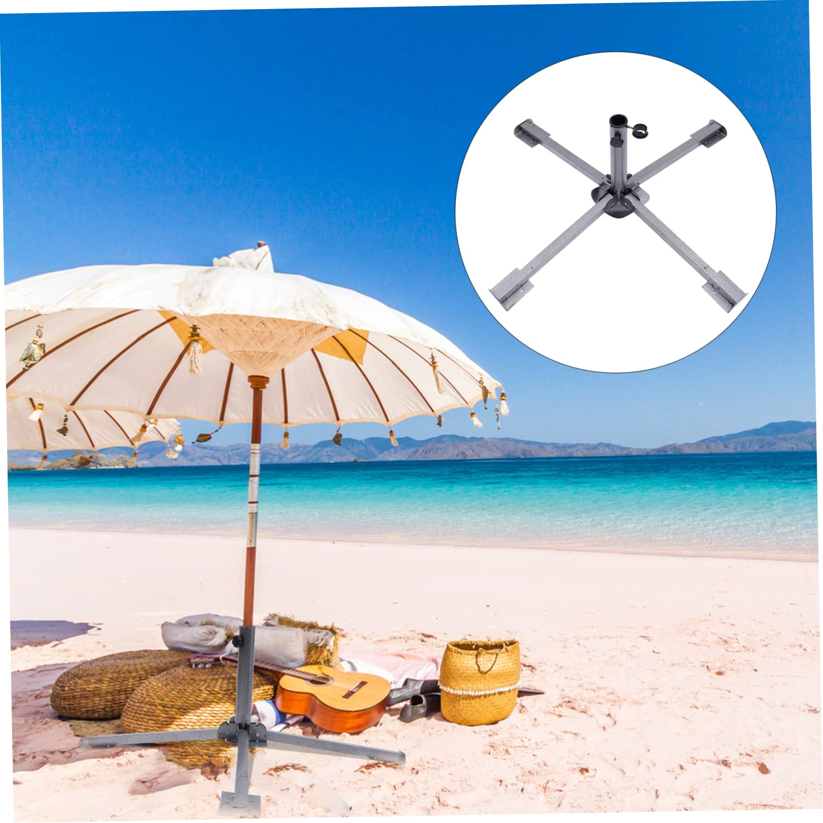 TOYANDONA Pied De Parasol Croix pour Terrasse Ou Plage Support pour Parasol Facile à Installer Ranger