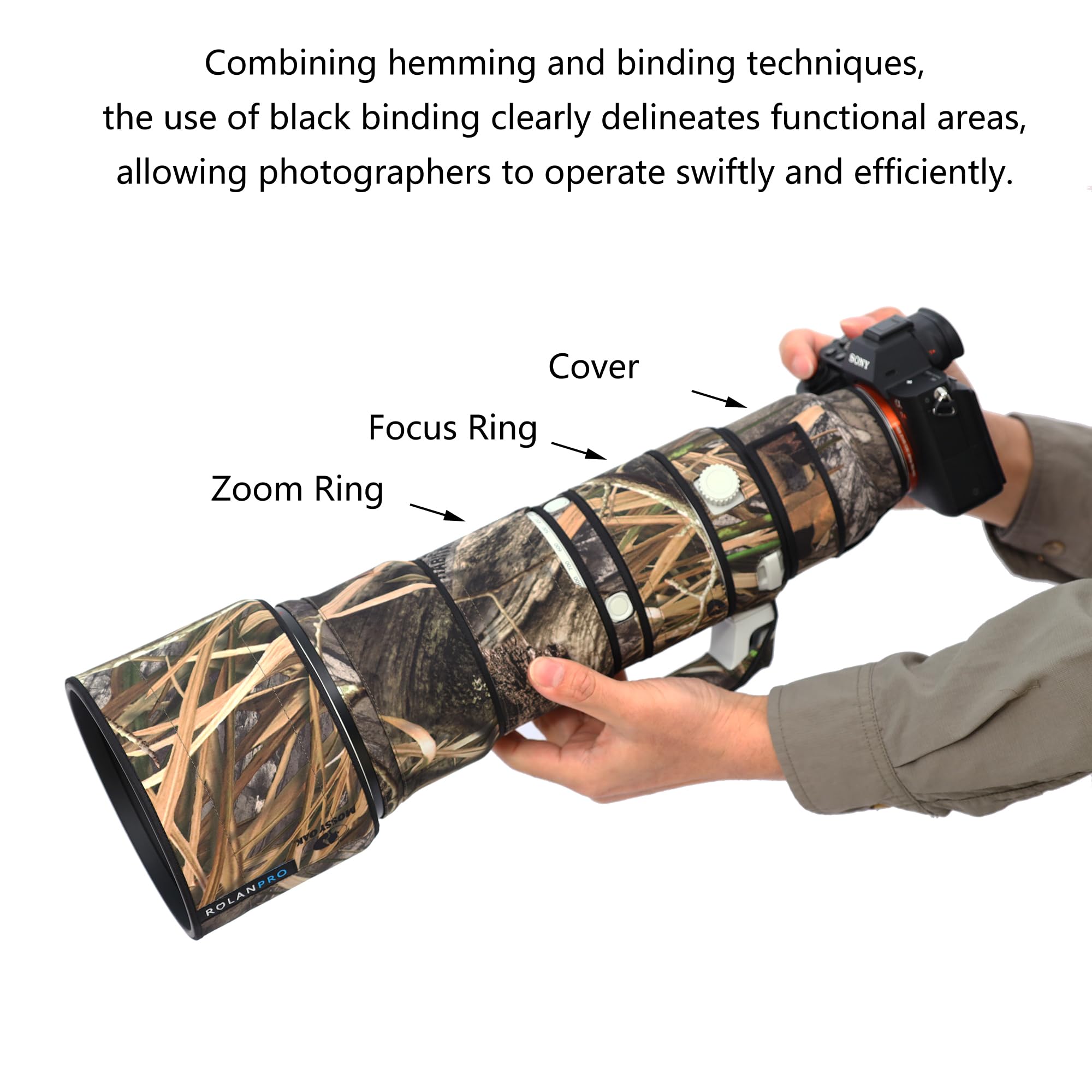 Rolanpro Objektivschutz für Sony FE 400-800 mm F6.3-8 G OSS Objektivschutz für Ihre Kameralinse, SEL400800G Regenschutz, Objektivschutzhülle, #49, Gras-Tarnmuster, wasserdicht