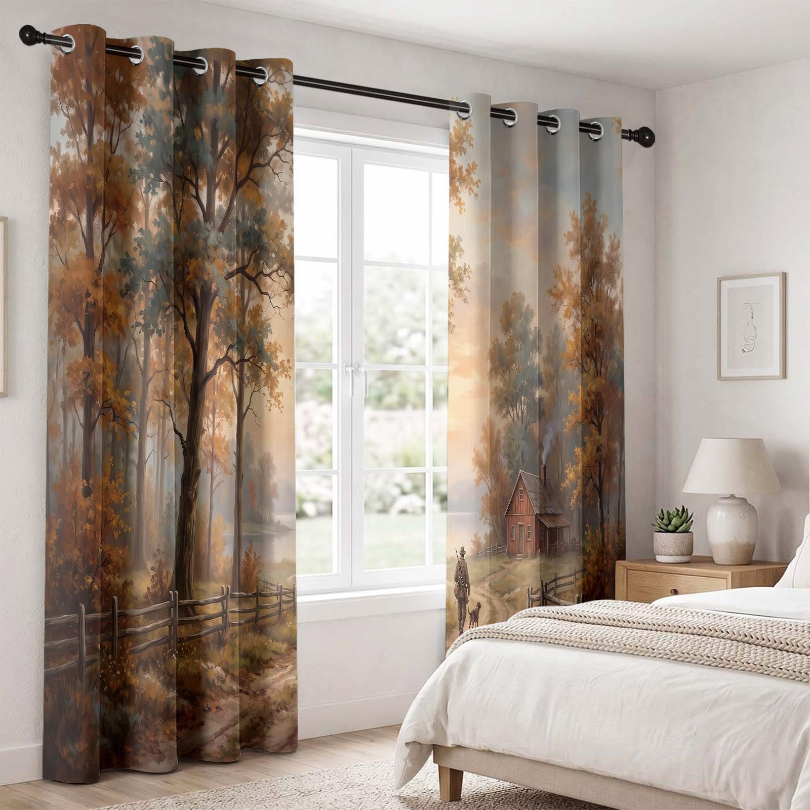 Vintage Ländlicher Vorhänge Verdunkelungsvorhang H245 x B100 cm 2er Set