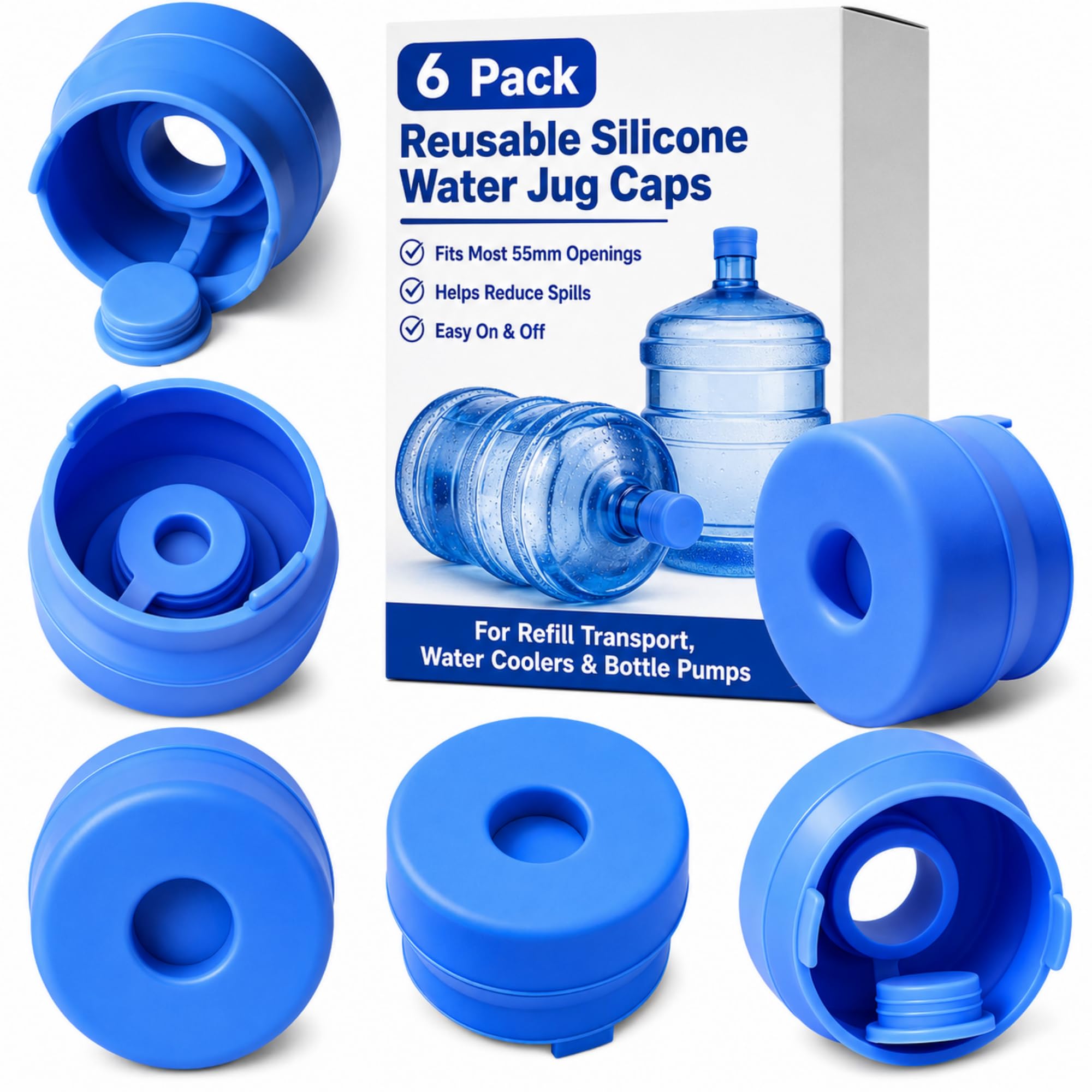 5 Gallon Water Jug Caps - Spill-Proof Replacement -8