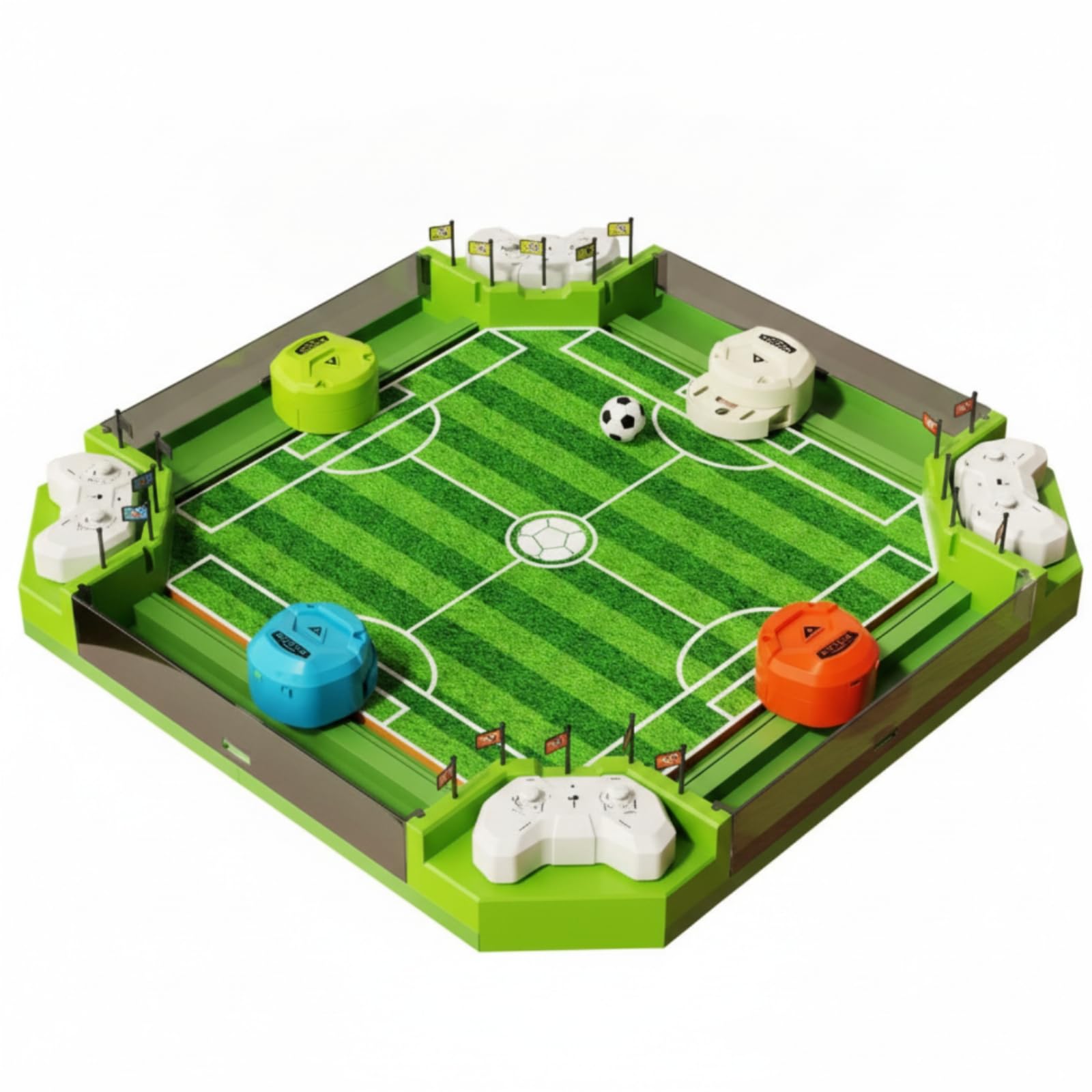 Gioco di Calcio Elettrico da Tavolo con Campo Rettangolare Stampato Pallina E Leve di Controllo Plastica Partite Veloci Adatto per Bambini Amici Intrattenimento Indoor
