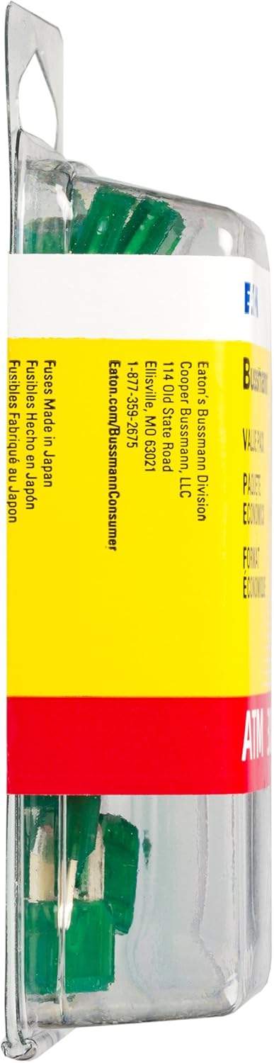 Bussmann (VP/ATM-30-RP) Green 30 Amp Fast Acting ATM Mini Fuse, (Pack of 25)