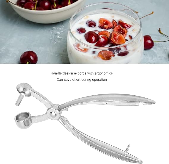 Cherry Pitter, Aluminum Alloy Hand Push Design Cherry Pitter Tool, Suitable for Pitting All Varieties of Cherries and Olives