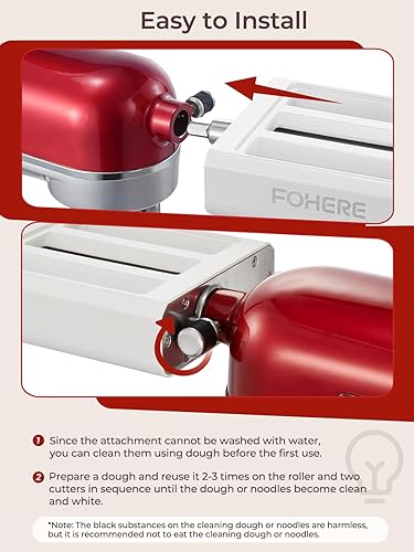 Miniatura 5 de Accesorio para hacer pasta 3 en 1 para batidora de pie KitchenAid, accesorios para hacer pasta con rodillo de pasta, cortador de fettuccine,