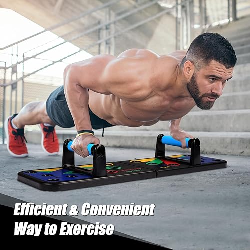 Miniatura 2 de Sancagy Tabla de empuje, asas de empuje 9 en 1 para piso, barras de empuje multifuncionales, tabla de flexión desmontable, equipo portátil de