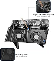 Vista 6 de DWVO Conjunto de faros delanteros compatible con Chevy Colorado/GMC Canyon 2004-2012, carcasa negra, reflector transparente, faros delanteros