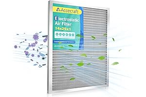 Electrostatic 14x25x1 Air Filter: Washable, Reusable AC Filter