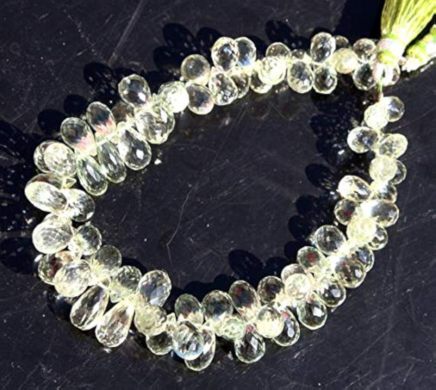 Améthyste verte naturelle lot de perles en pierres fines pour création
