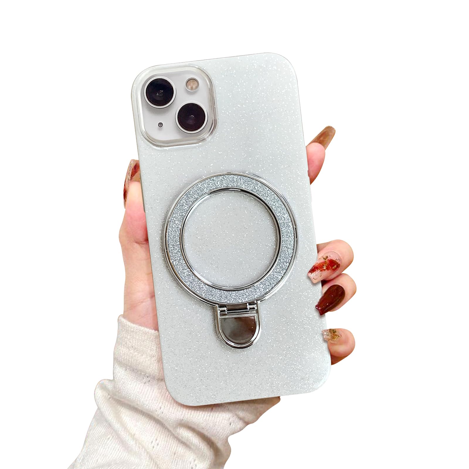 Coque iPhone 15 paillettes résistant aux chocs avec support invisible - 8