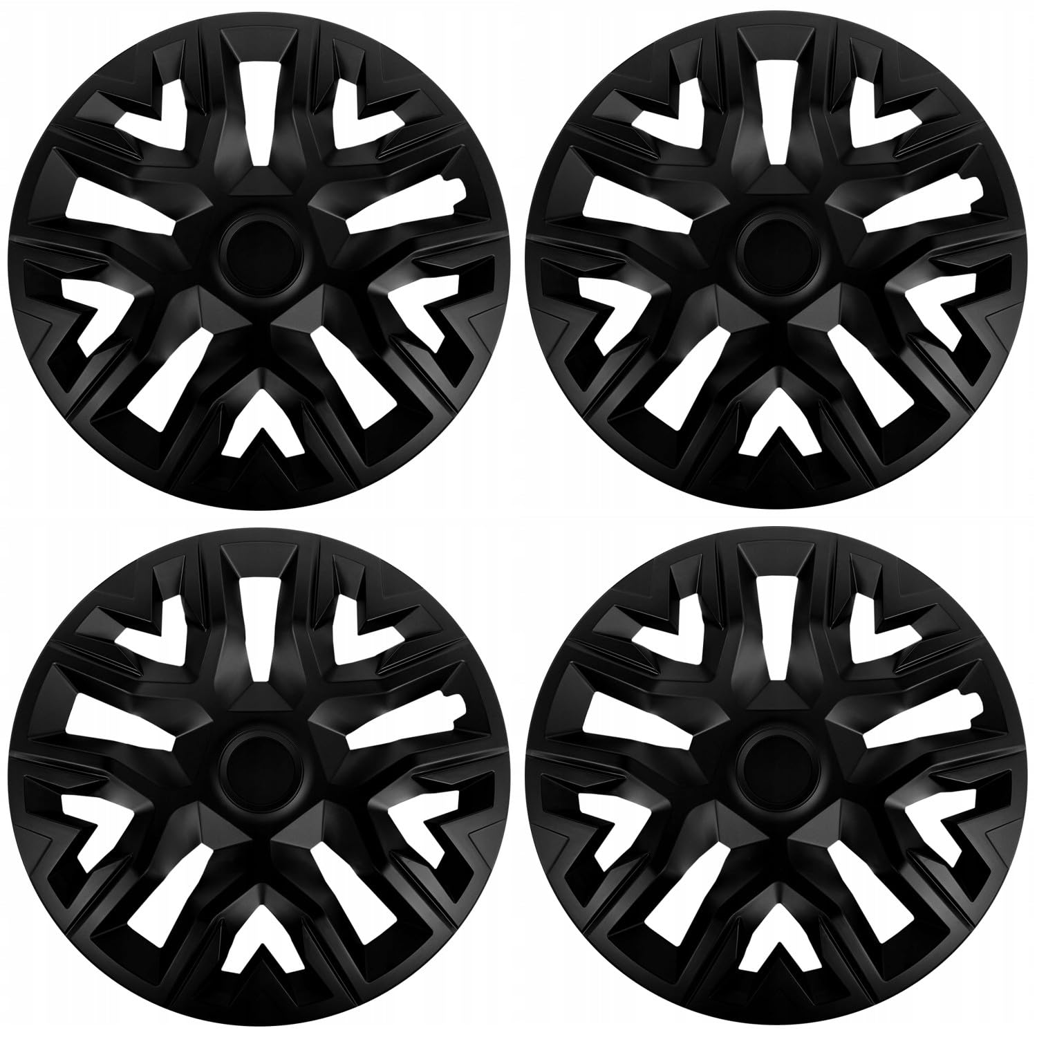 NRM The Best – Copricerchi universali neri | Anello in acciaio ABS, da infilare su cerchi in acciaio | Set da 4 (15 pollici)