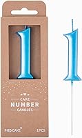 Vista 33 de PHD CAKE Velas de cumpleaños de 7 cm Elegantes Azul Número 4, Velas de Número Azul, Velas de Número para Pastel, Celebración de Fiesta
